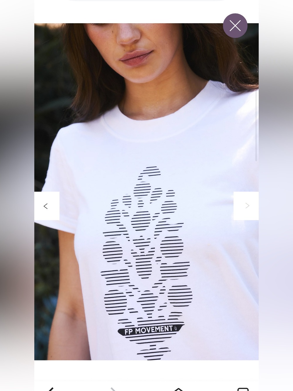 FP Movement by Free People White Short Sleeve Tee with Black Striped Graphic